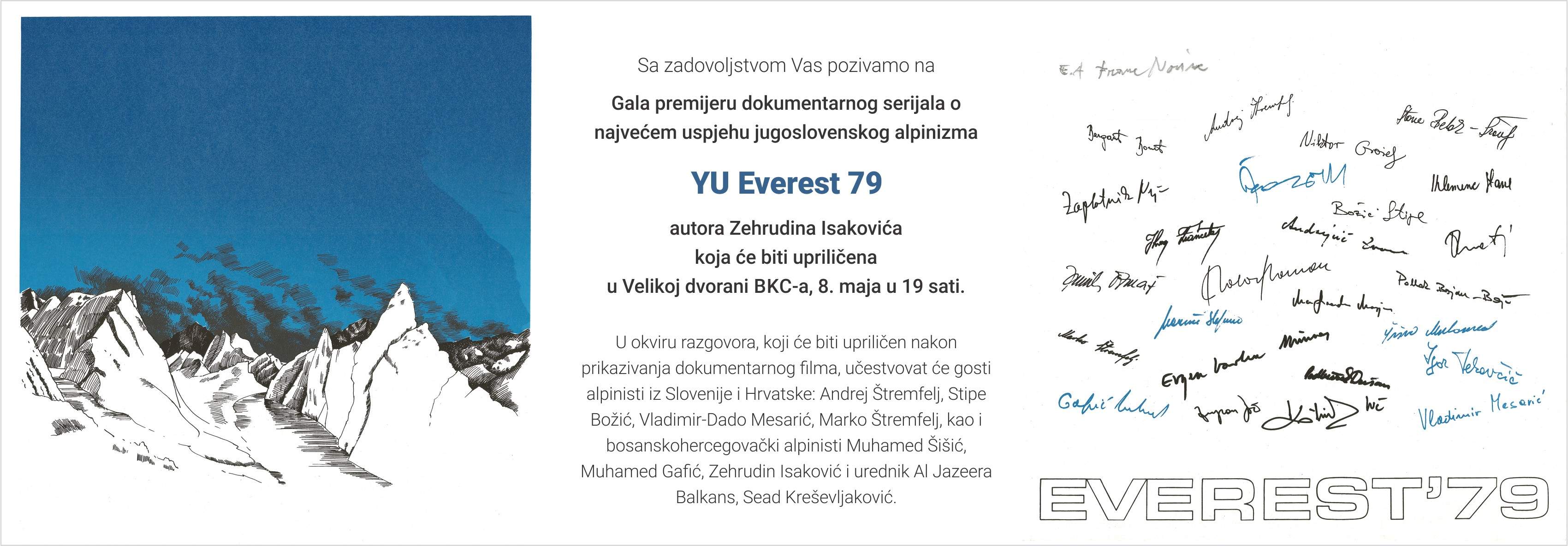 YU Everest 79 pozivnica.jpg - Promocija dokumentarnog serijala “YU Everest 79” u BKC-u Sarajevo